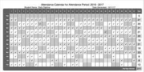 Homeschool Attendance Calendar Report